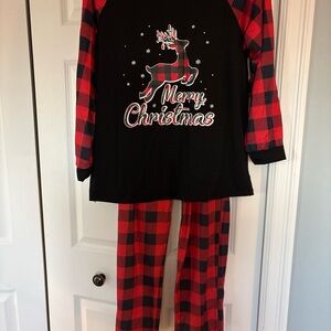 Amazon Red and Black Plaid Christmas Pajama Set